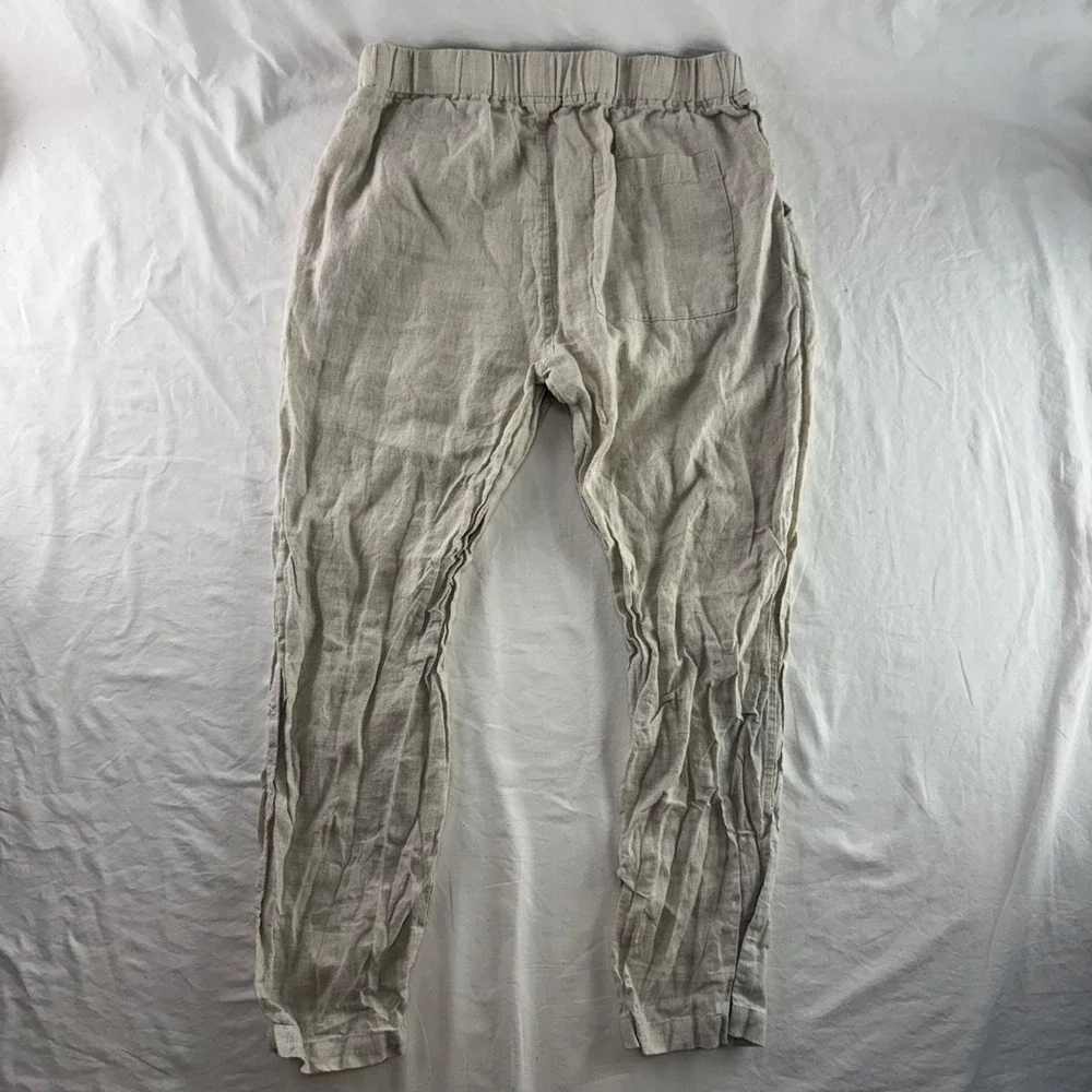 Bound Linen Pull On Tapered Pants Mens L Lightweight Old Money Beachy Coastal